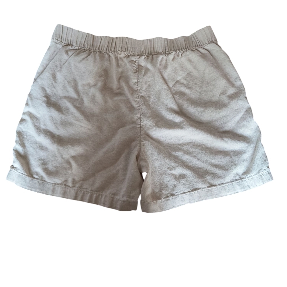 2 Pair Croft & Barrow Linen Blend Pull On Shorts In Navy And Oatmeal Size L - Picture 3 of 12